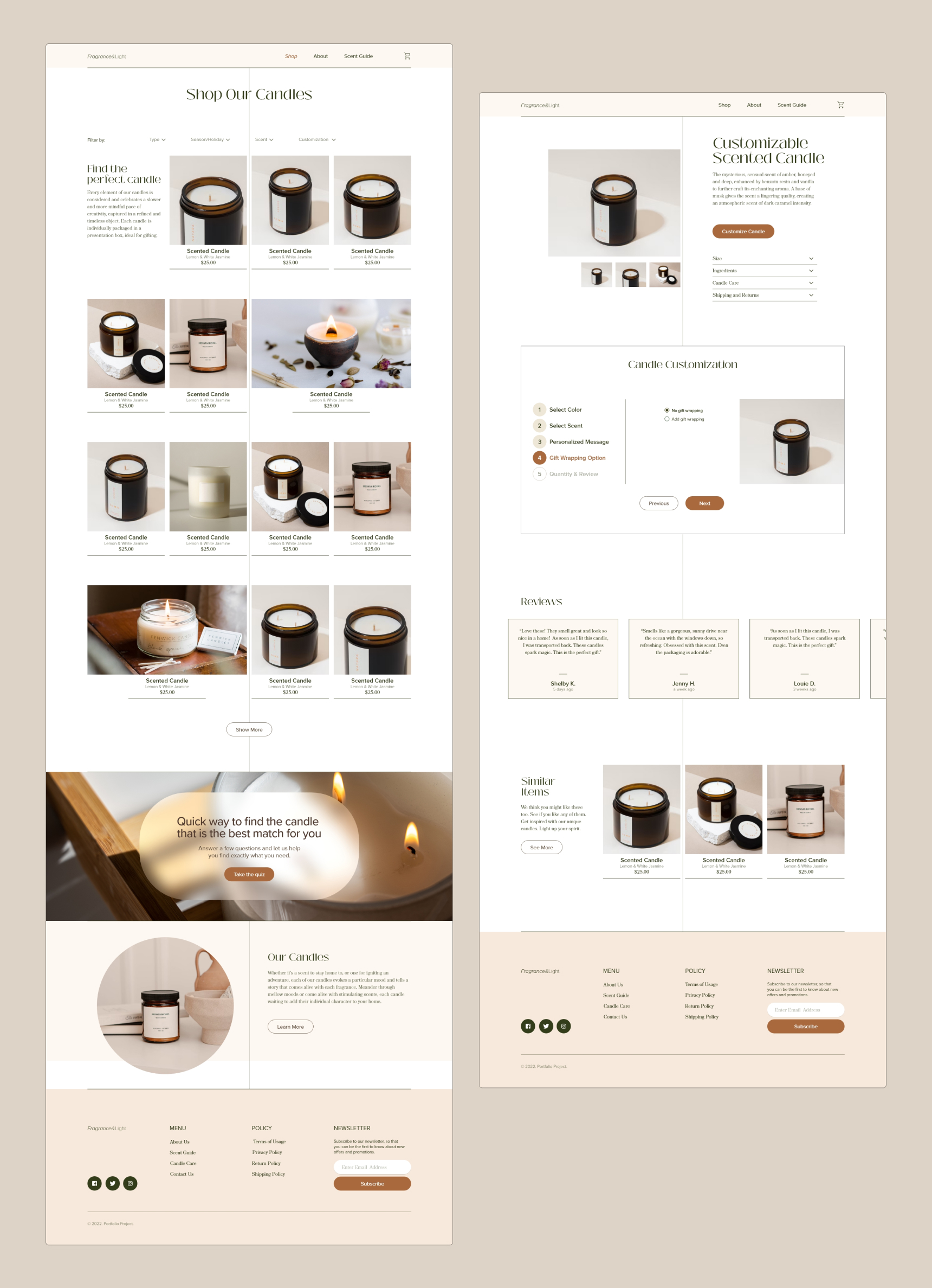 Shop and Product Details pages - desktop version